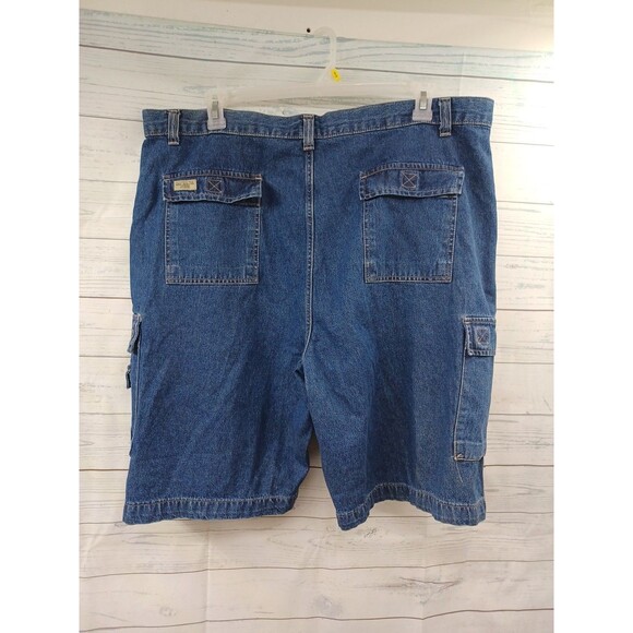 Wrangler Carpenter Blue Denim Baggy Jeans Short Sz 42 - Y2K - Picture 2 of 7